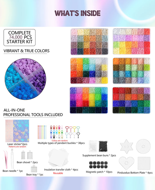 Fusepix 144-Color Mini Bead Kit | 74,000pcs