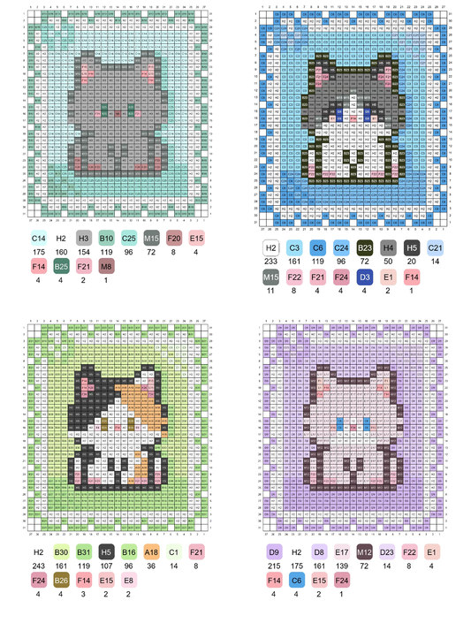 Cat stamp pixel perler bead patterns made with 2.6mm mini beads