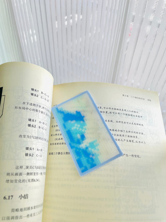 Ocean wave bookmark perler bead pattern made with 2.6mm mini beads