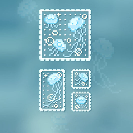 Jellyfish perler bead pattern made with 2.6mm mini beads