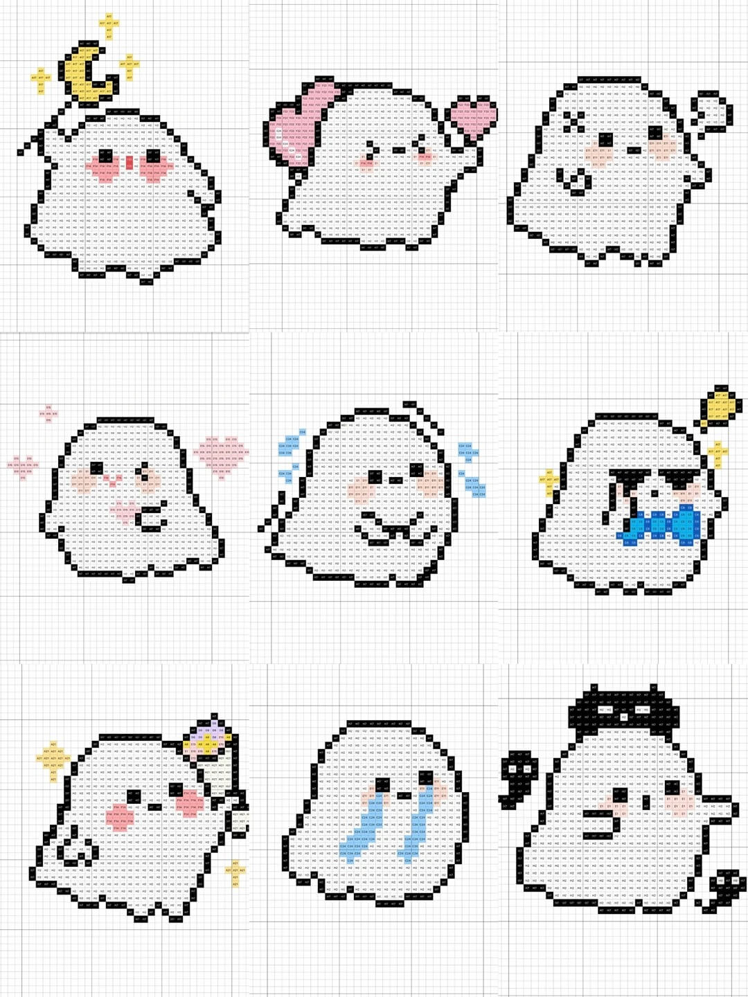 Adorable ghost pixel art pattern made with 2.6mm mini perler beads