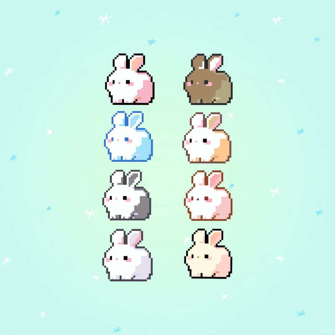 Cute bunny pixel art bead pattern collection – FusePix
