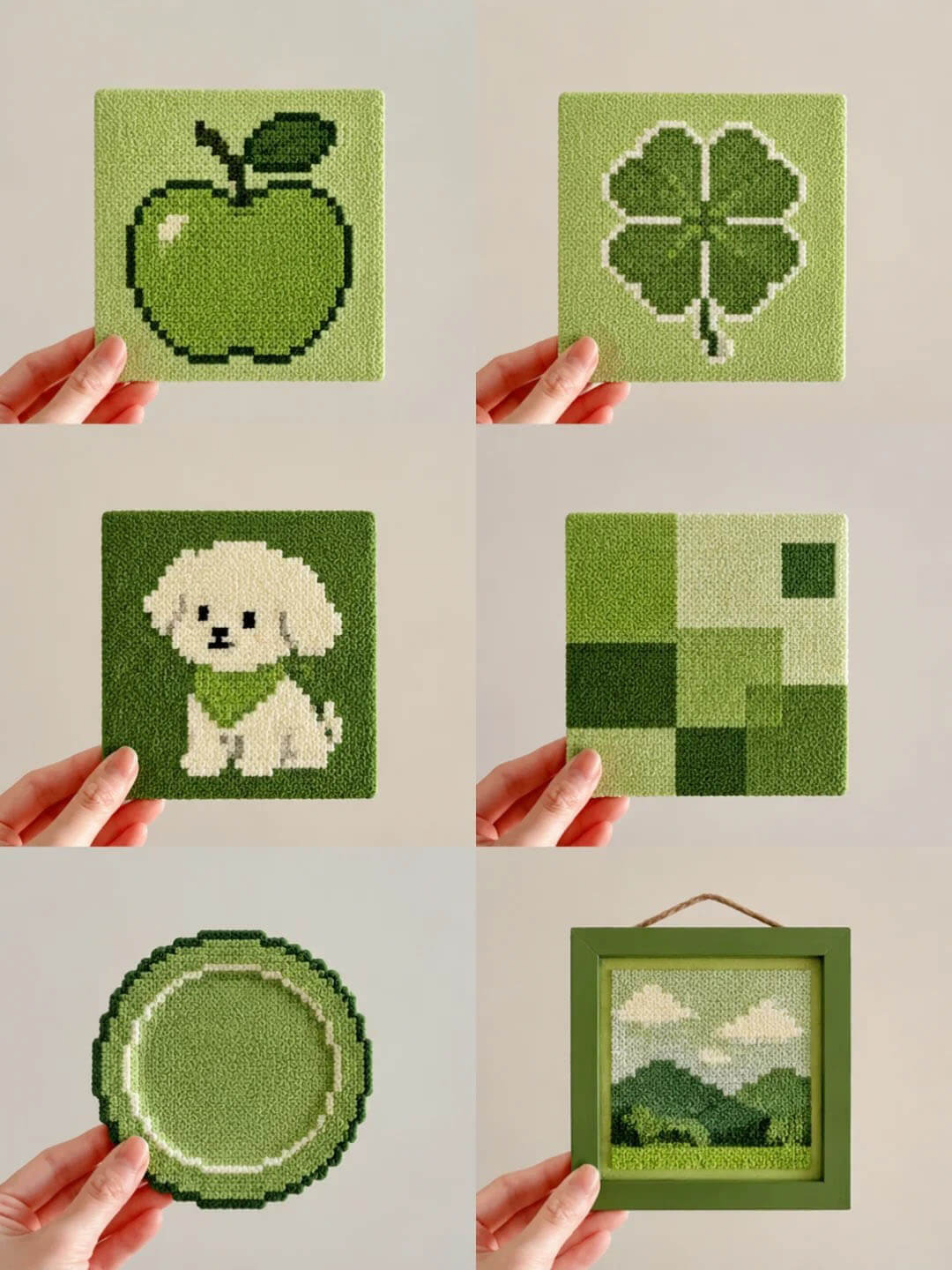 Matcha green pixel art bead patterns collection – FusePix