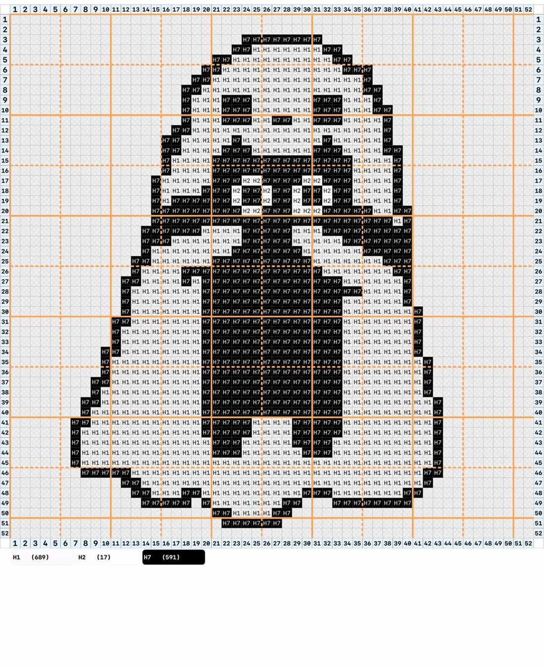 Ghost cat pattern made with 2.6mm mini perler beads by FusePix