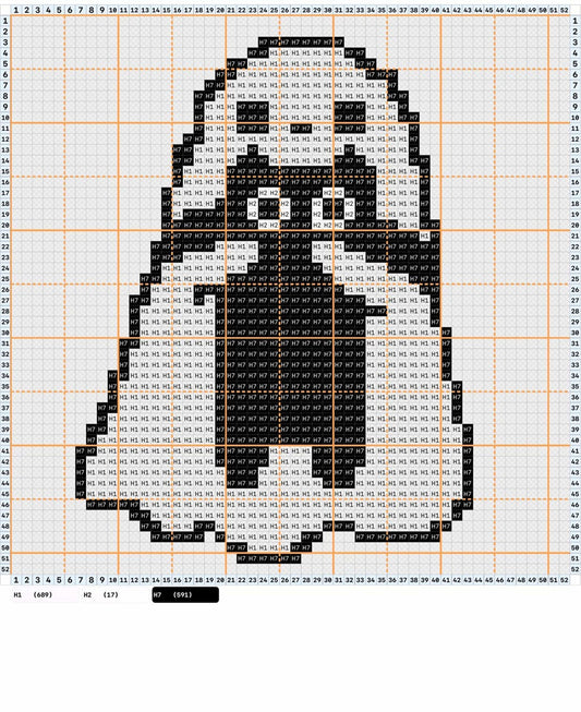 Ghost cat pattern made with 2.6mm mini perler beads by FusePix