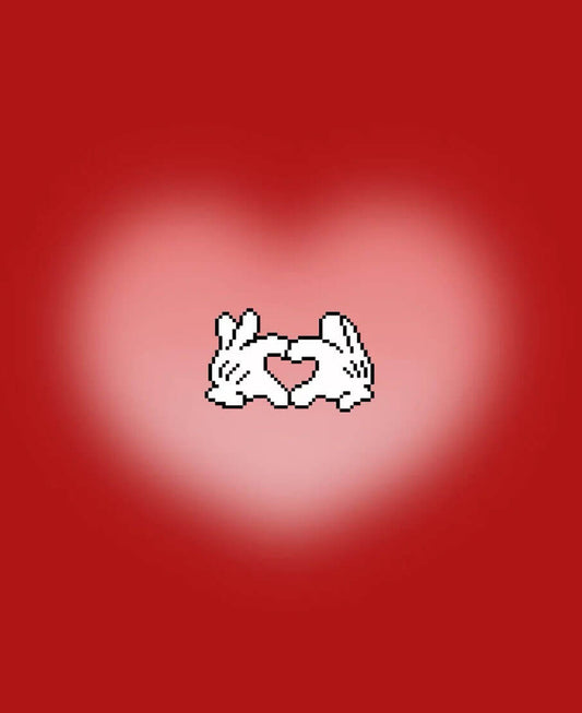 Cute heart hands character pattern made with 2.6mm mini perler beads by FusePix