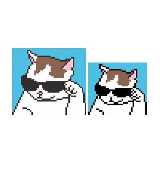 Cool cat with sunglasses pixel art pattern made with 2.6mm mini perler beads