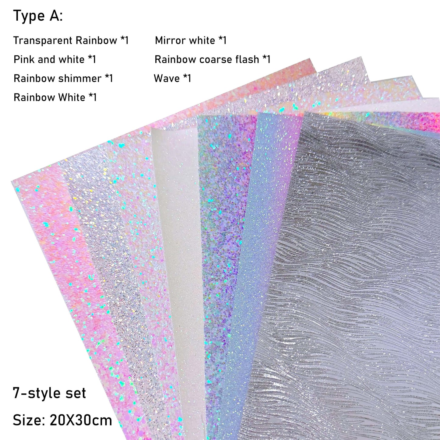 Glitter Iron-on Base Sheets for 2.6mm Pixel Art (7-Pack) – Shimmer Backing Finish (20×30cm)