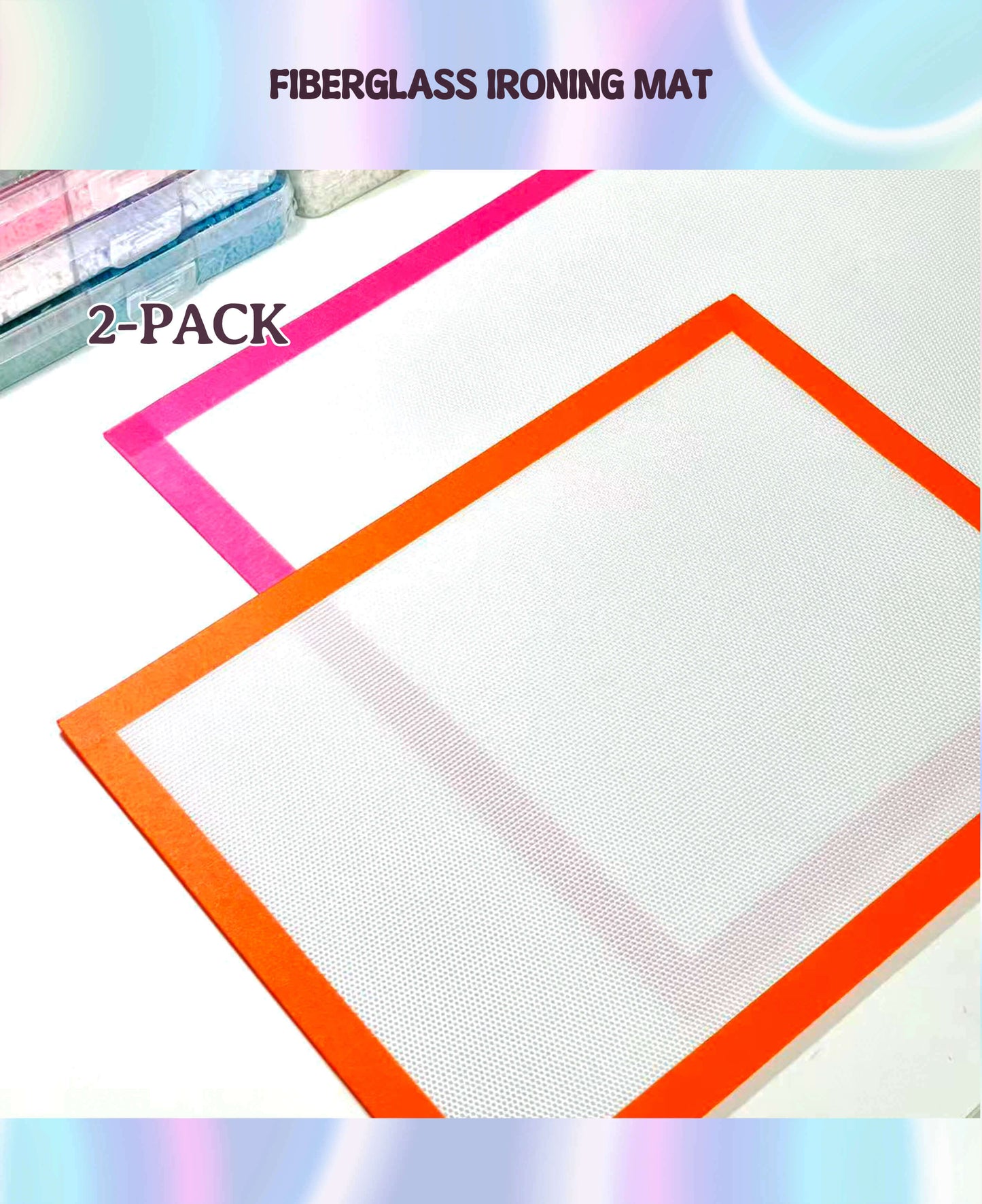 2-Pack Matte Fiberglass Ironing Mats for 2.6mm Fuse Beads