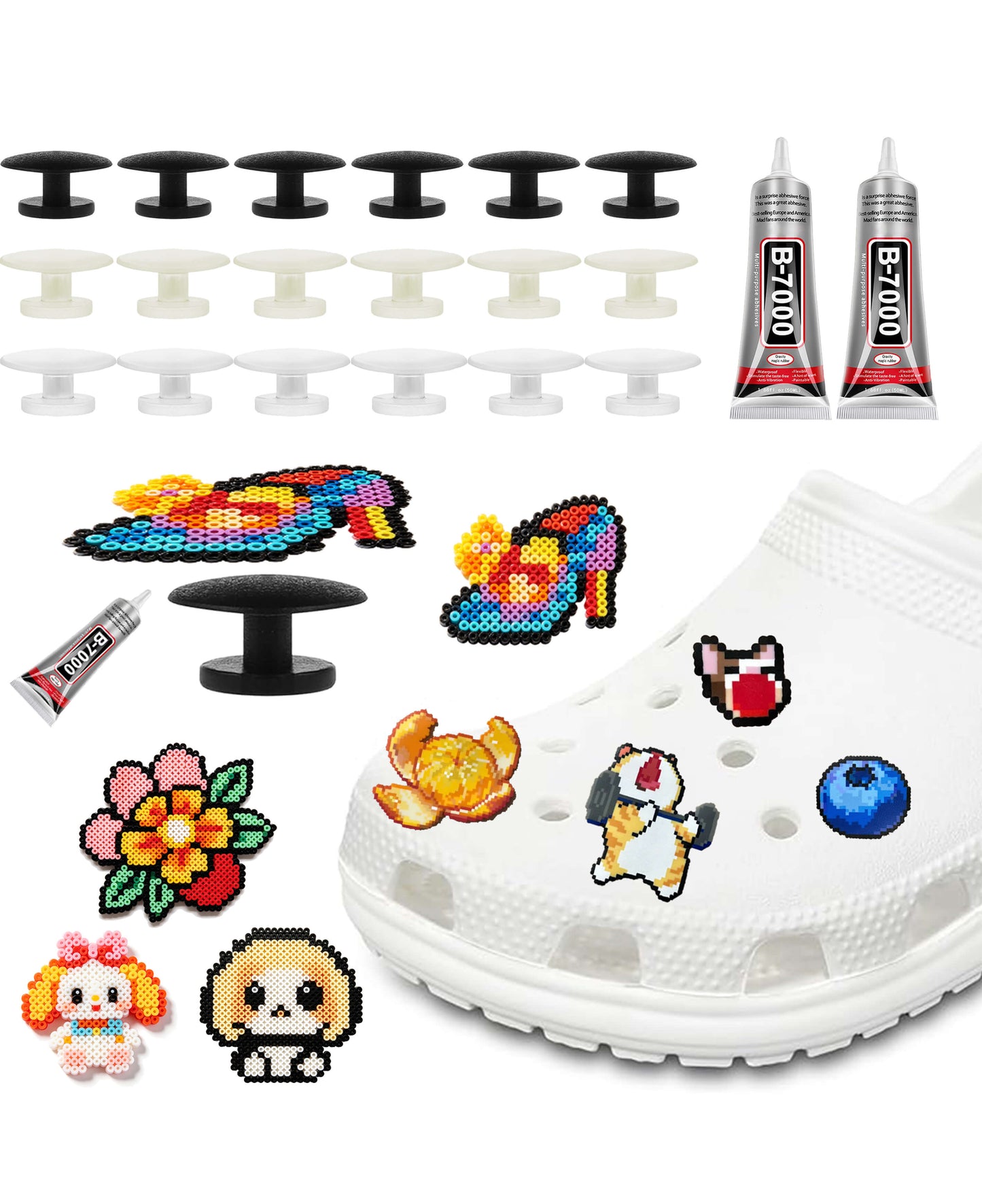 DIY Pixel Art Shoe Charms Kit -Personalize Your Clogs
