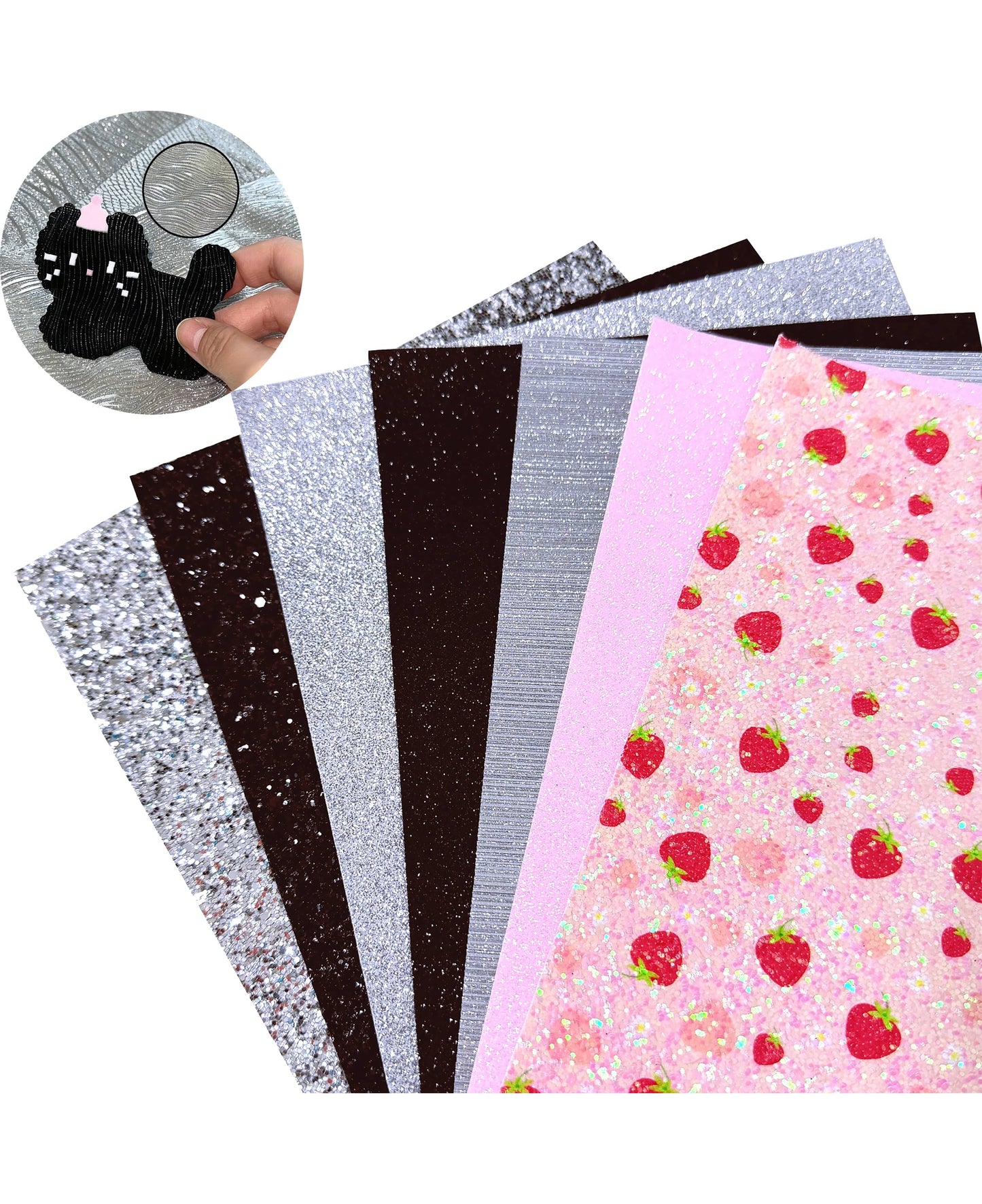 Glitter Iron-on Base Sheets for 2.6mm Pixel Art (7-Pack) – Shimmer Backing Finish (20×30cm)