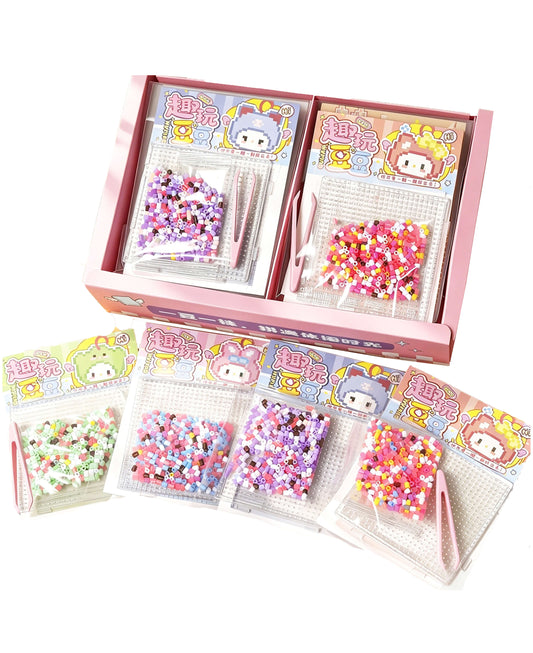 Mini Pixel Art Bead Kit (10-Pack) – Kawaii DIY Craft Set for Beginners