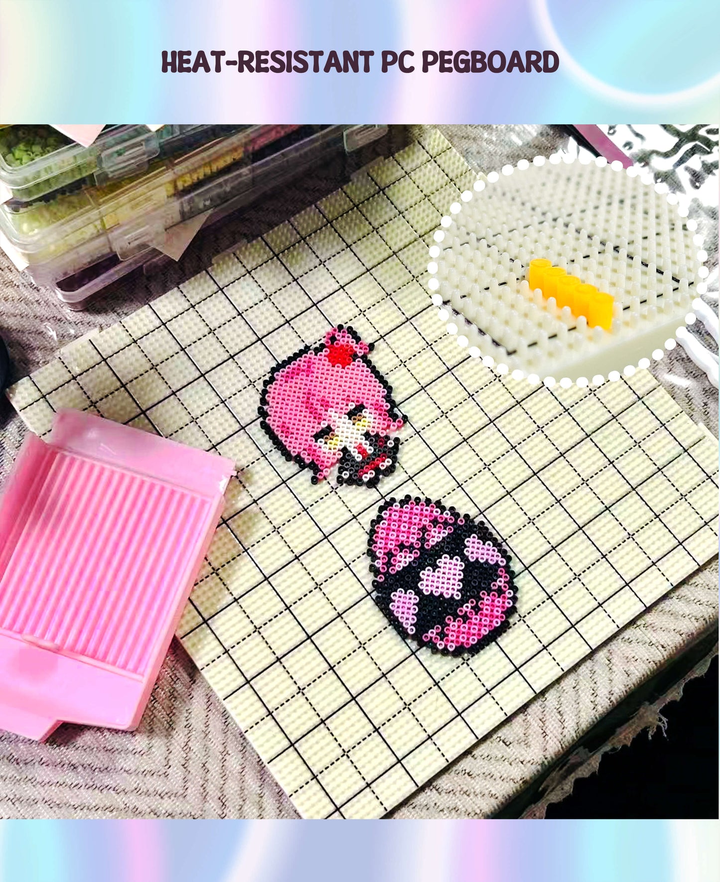 Heat-Resistant PC Pegboard for 2.6mm Mini Beads | Interlocking