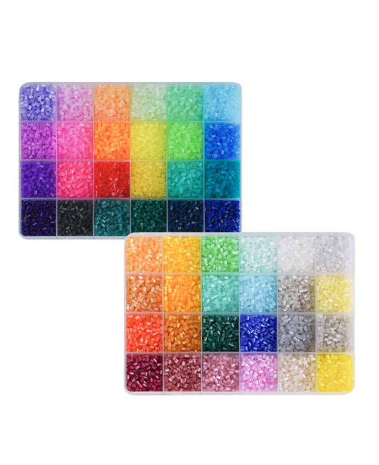 48-Color Pearlescent Mini Beads (2.6mm) – Dreamy Shimmer Pixel Art Kit