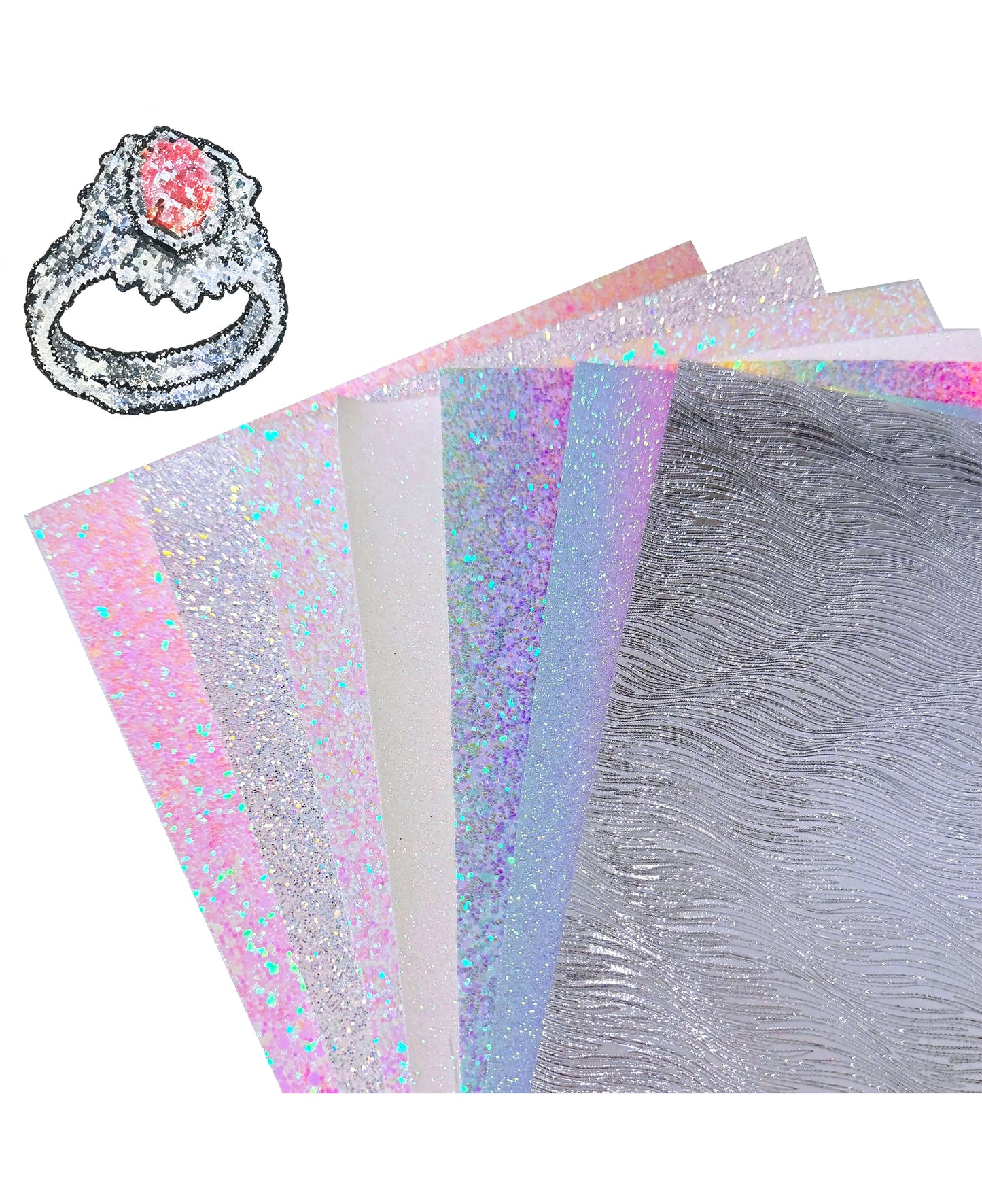 Glitter Iron-on Base Sheets for 2.6mm Pixel Art (7-Pack) – Shimmer Backing Finish (20×30cm)