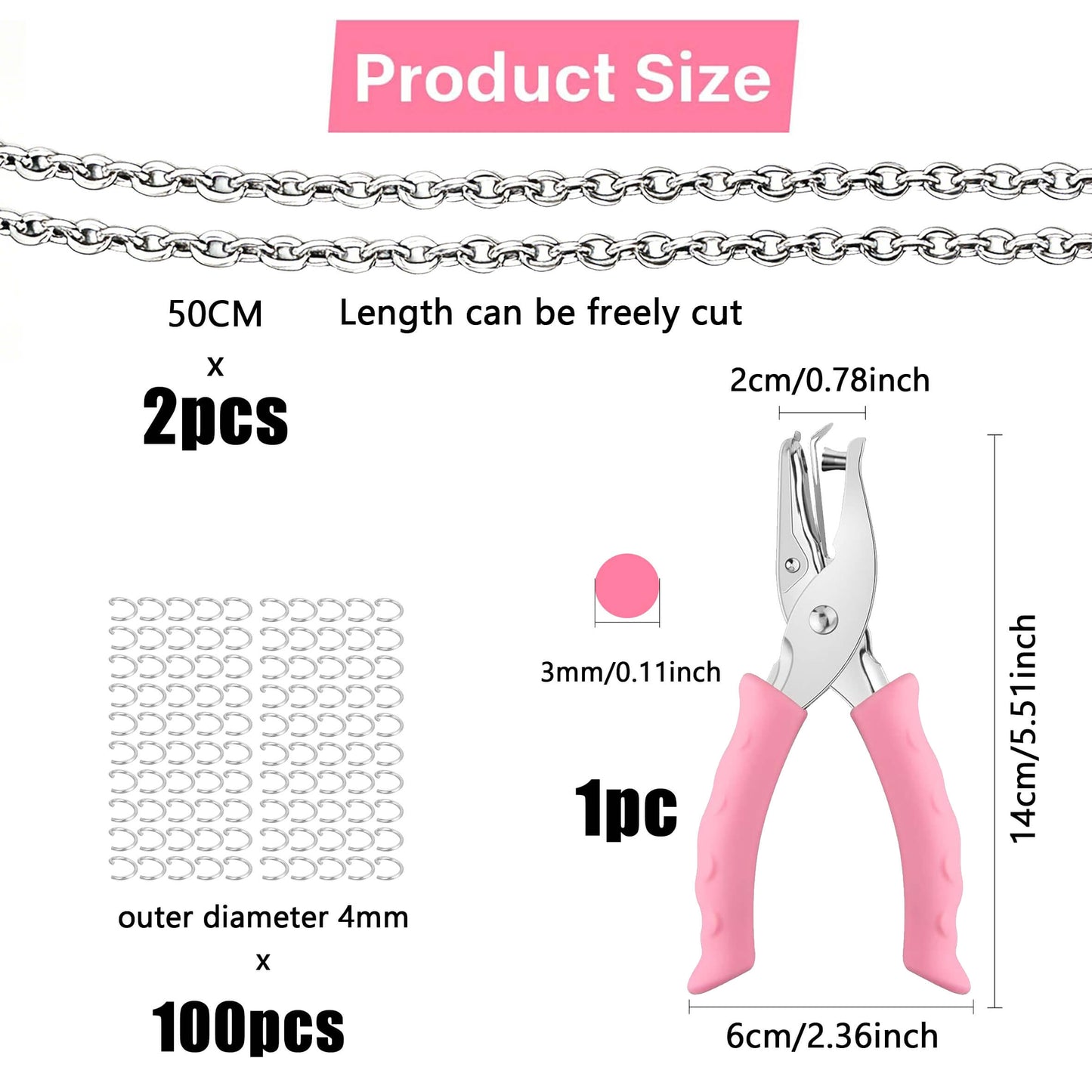 Pixel Art DIY Keychain & Jewelry Making Kit – Complete Craft Set with Hole Puncher
