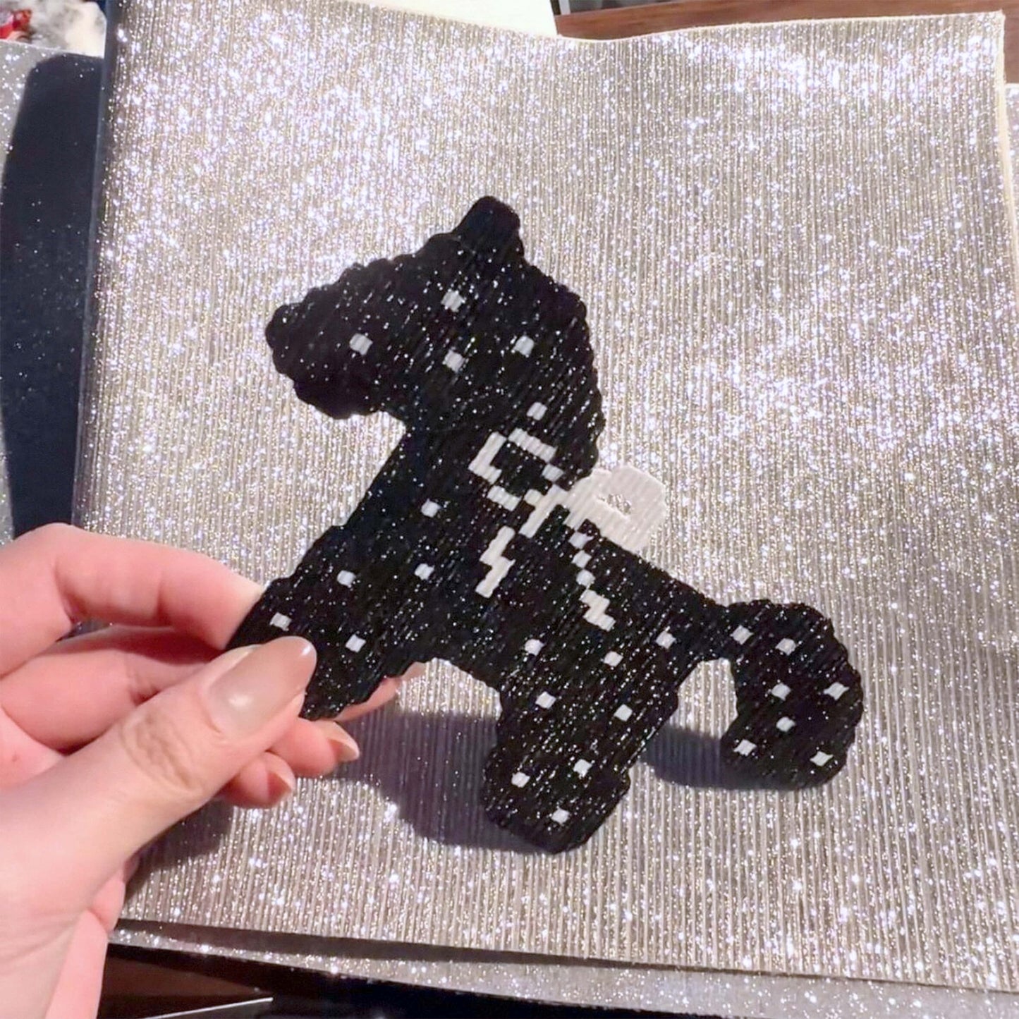 Glitter Iron-on Base Sheets for 2.6mm Pixel Art (7-Pack) – Shimmer Backing Finish (20×30cm)