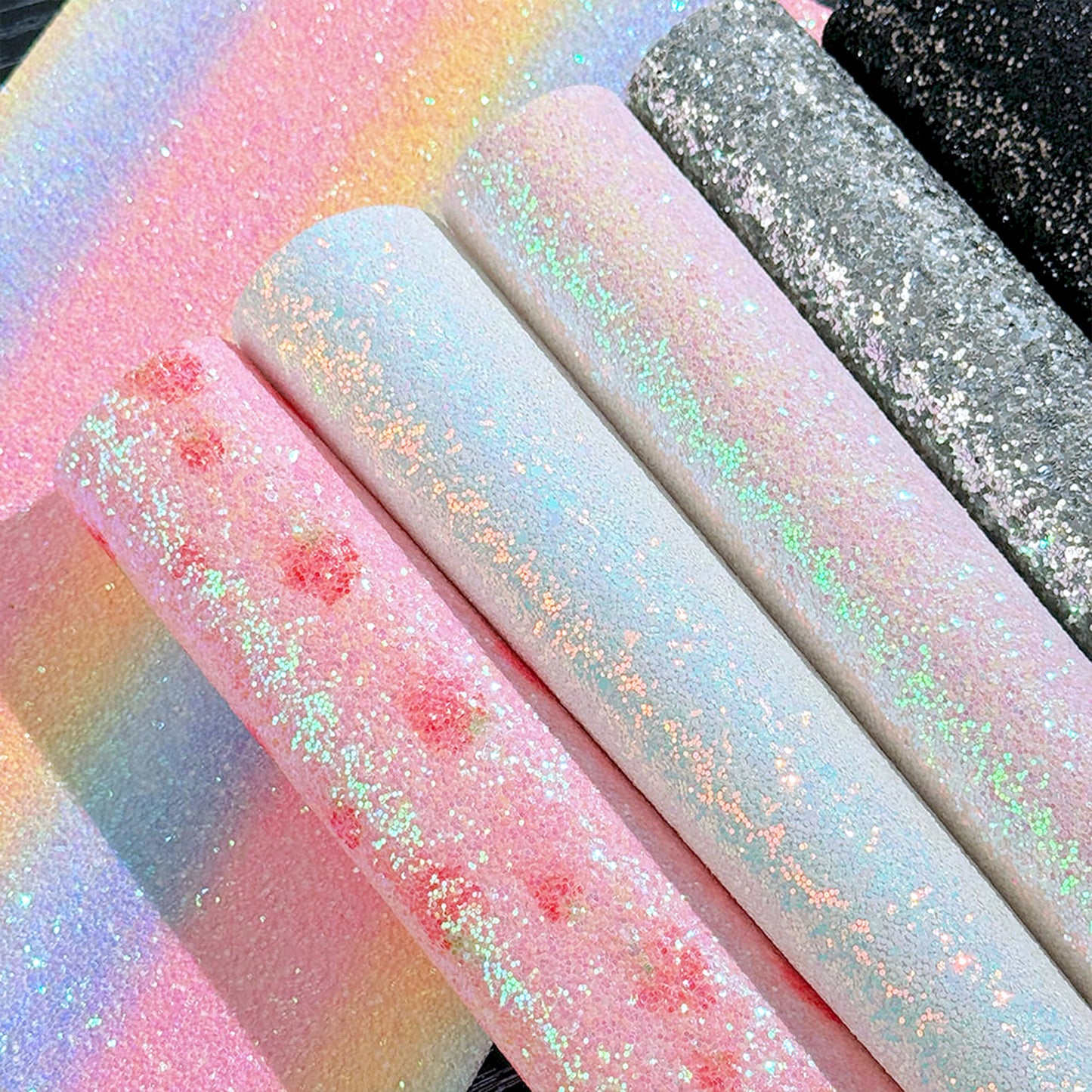 Glitter Iron-on Base Sheets for 2.6mm Pixel Art (7-Pack) – Shimmer Backing Finish (20×30cm)