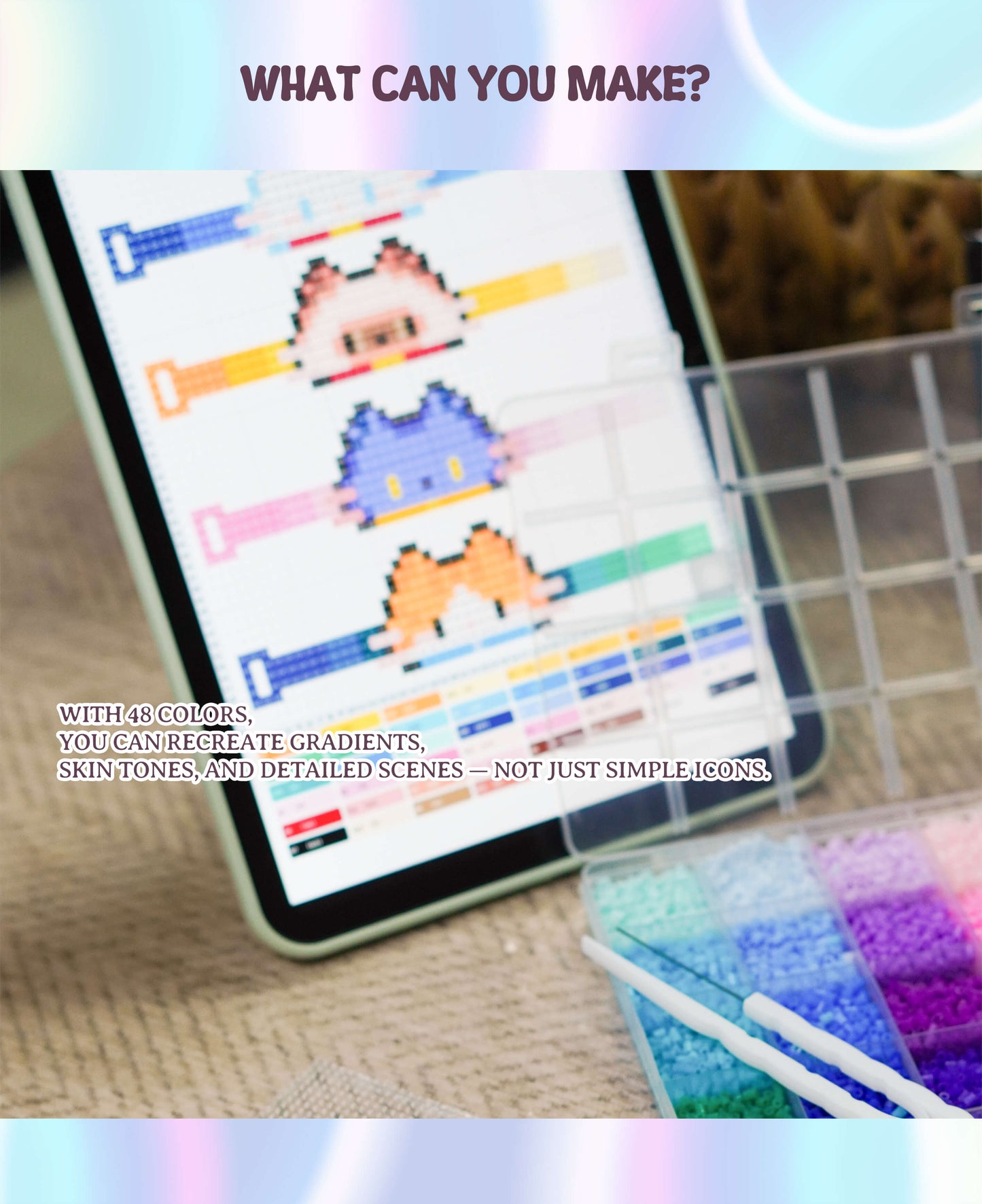 Fusepix 2.6mm Mini Bead Kit: 48 Colors, 26kpcs & Tool Set