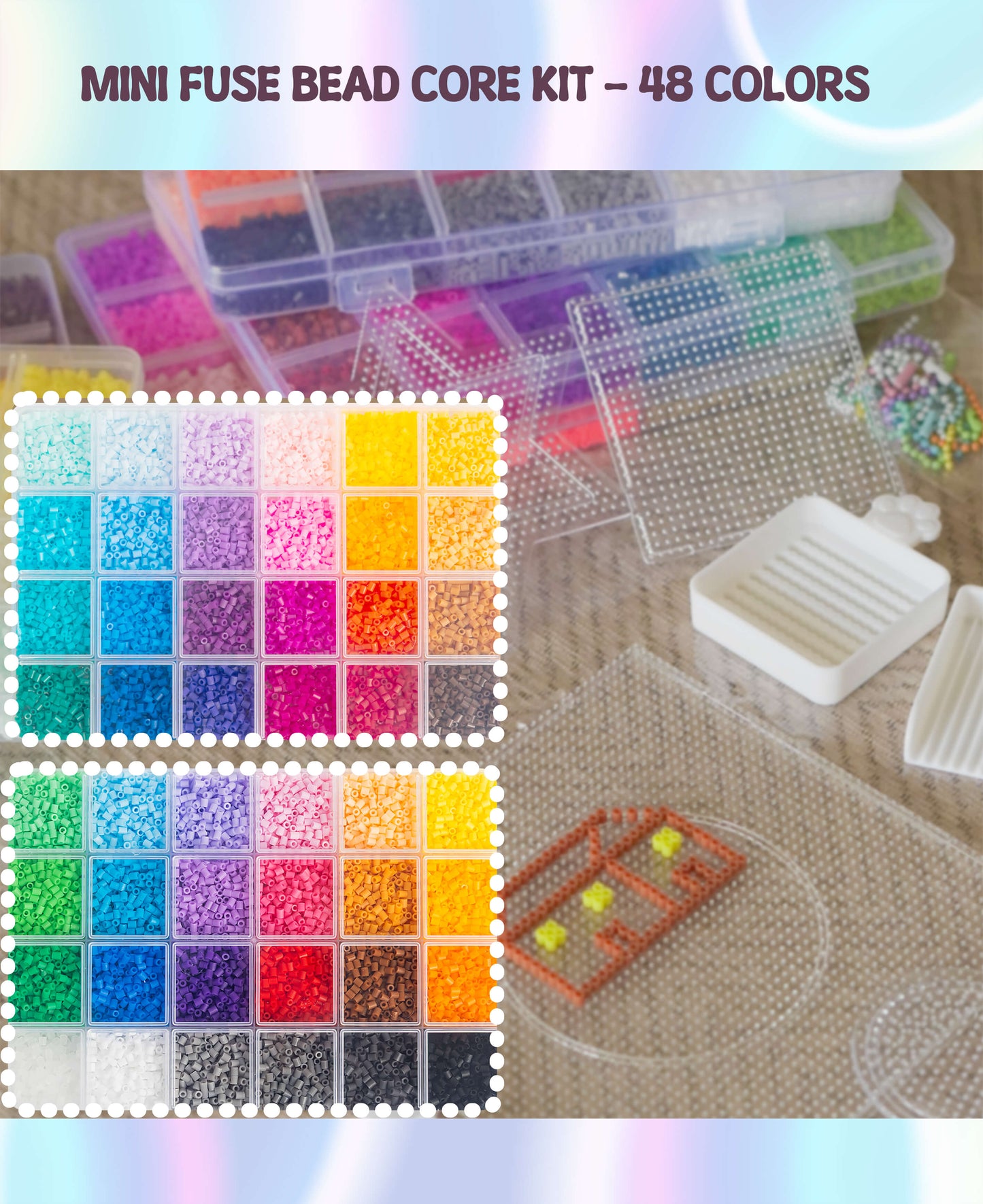Fusepix 2.6mm Mini Bead Kit: 48 Colors, 26kpcs & Tool Set