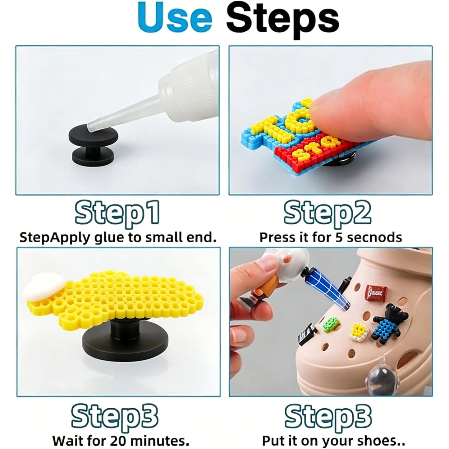 DIY Pixel Art Shoe Charms Kit -Personalize Your Clogs