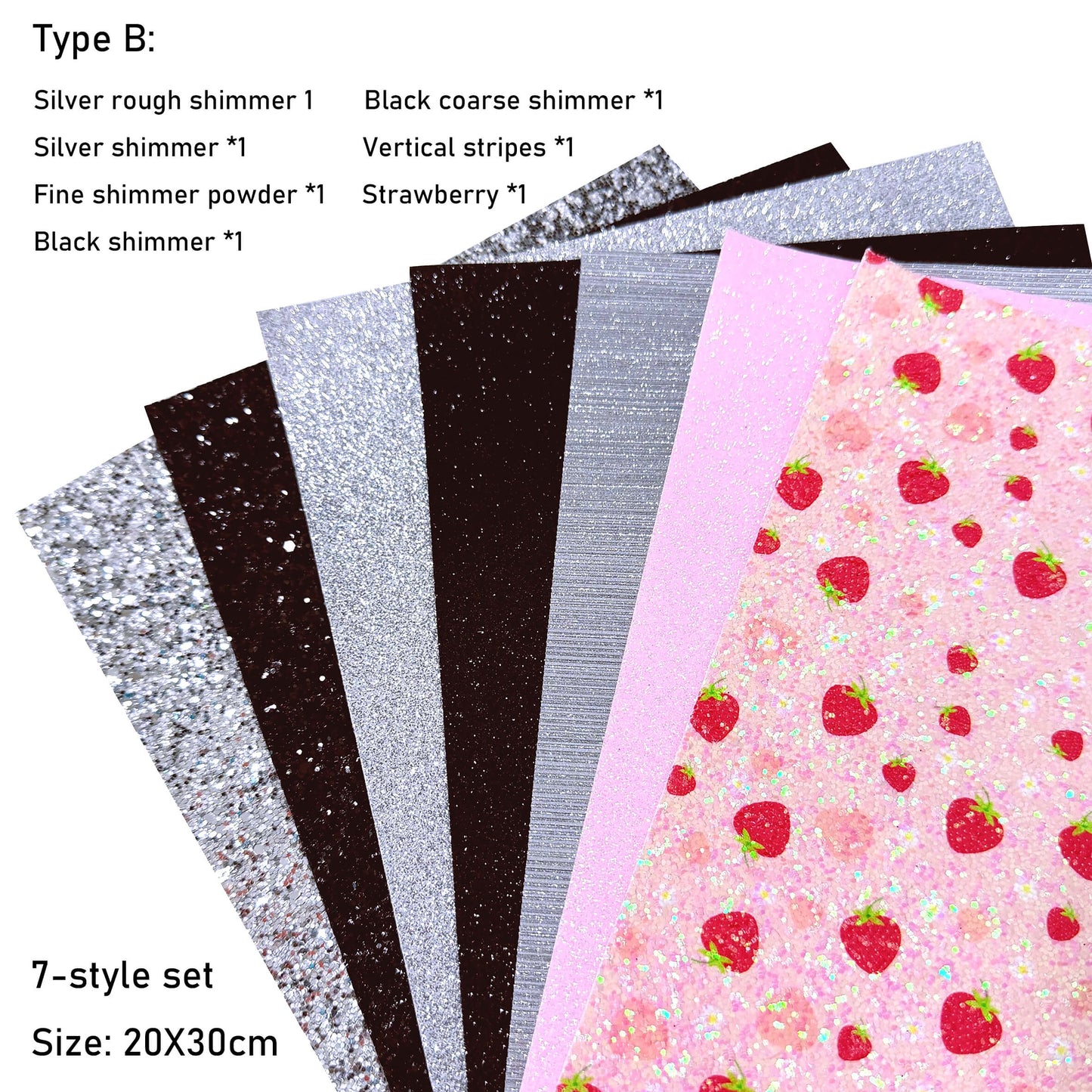 Glitter Iron-on Base Sheets for 2.6mm Pixel Art (7-Pack) – Shimmer Backing Finish (20×30cm)