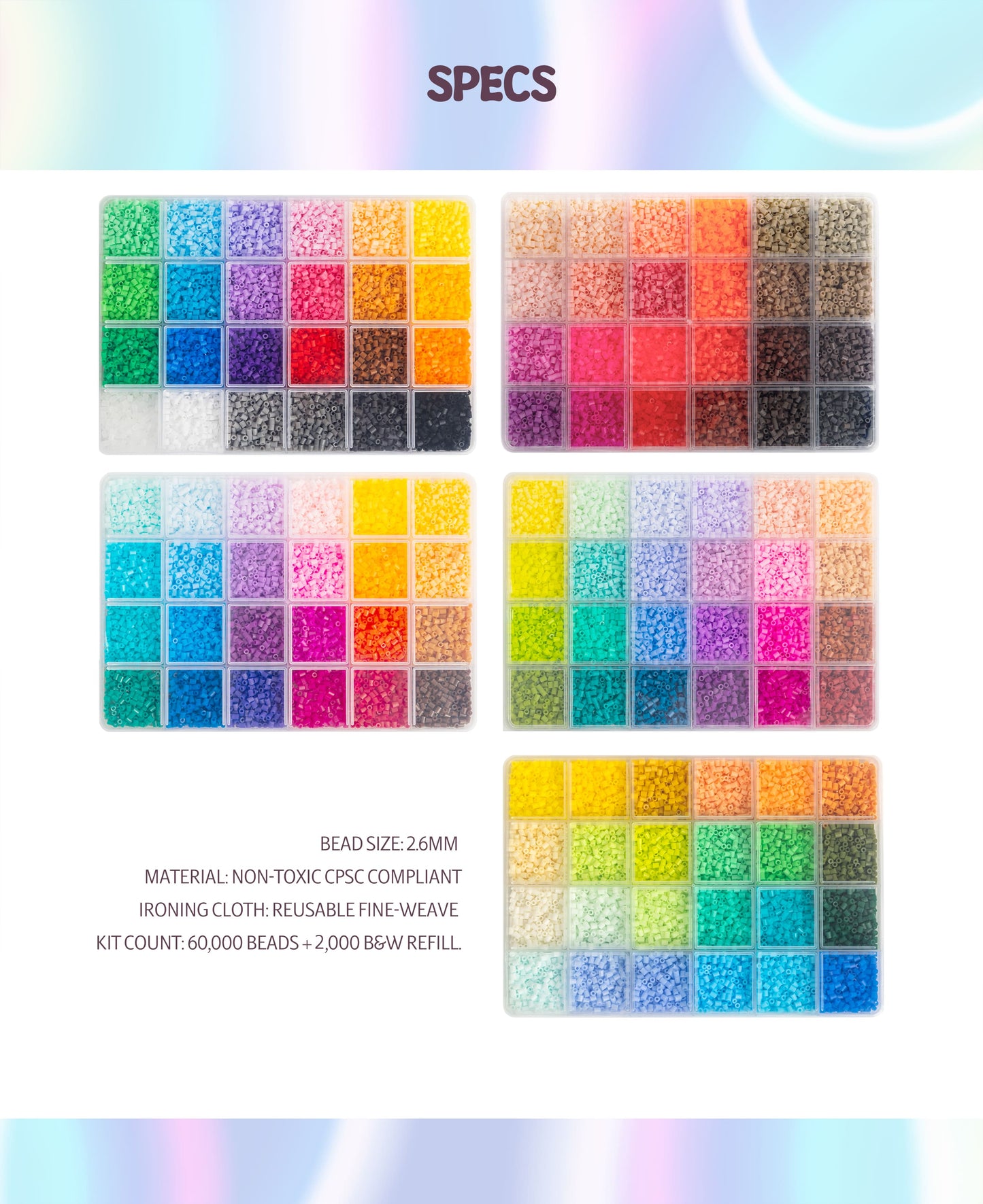 Fusepix 120-Color Mini Bead Kit | 62,000pcs